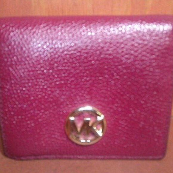 MK Burgundy Small Wallet, Baekgaard Pink Wallet and Coach White Black Wristlet - Picture 5 of 11